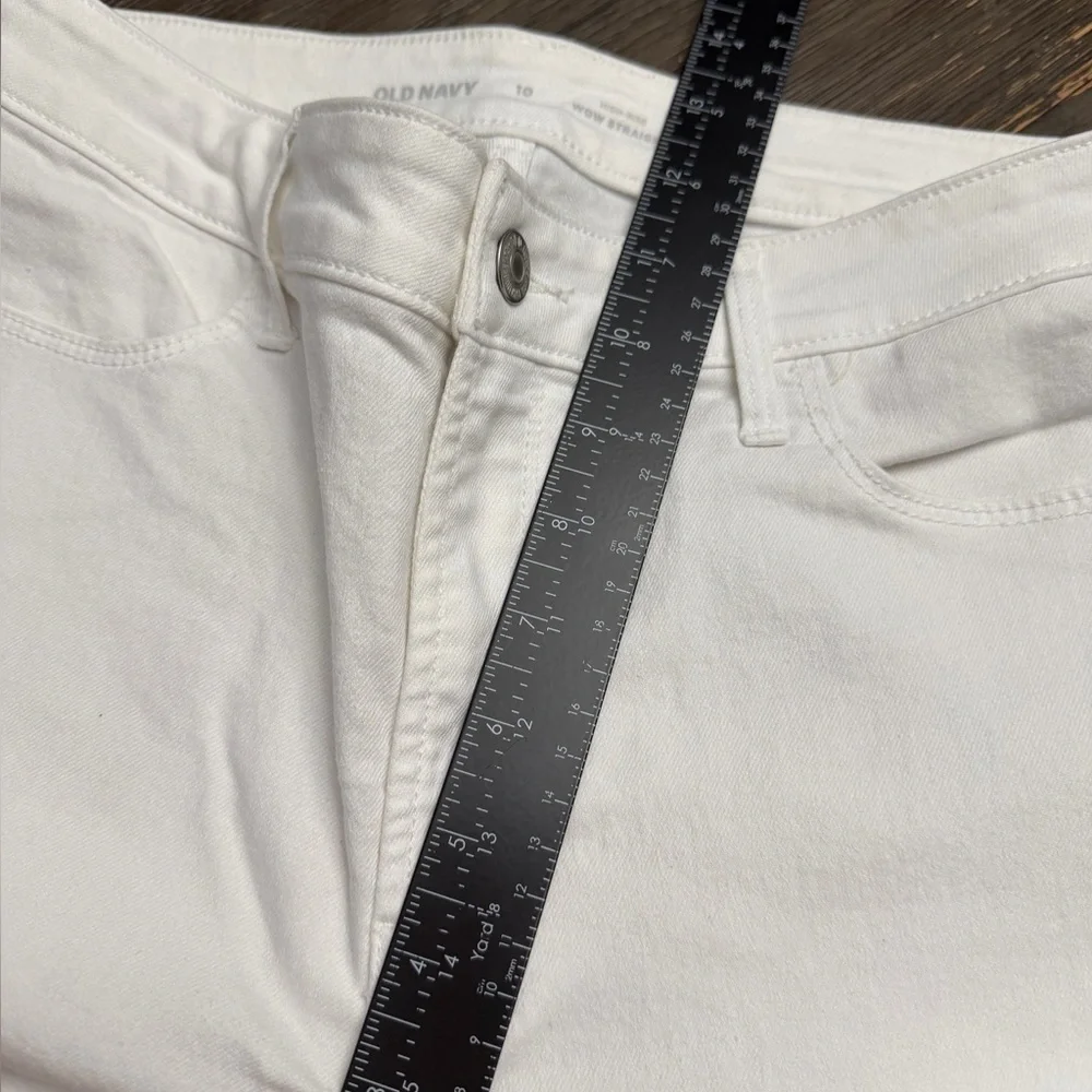 Old Navy 10 WOW Stright Hugh Rise Stretch White Pants Women Jeans